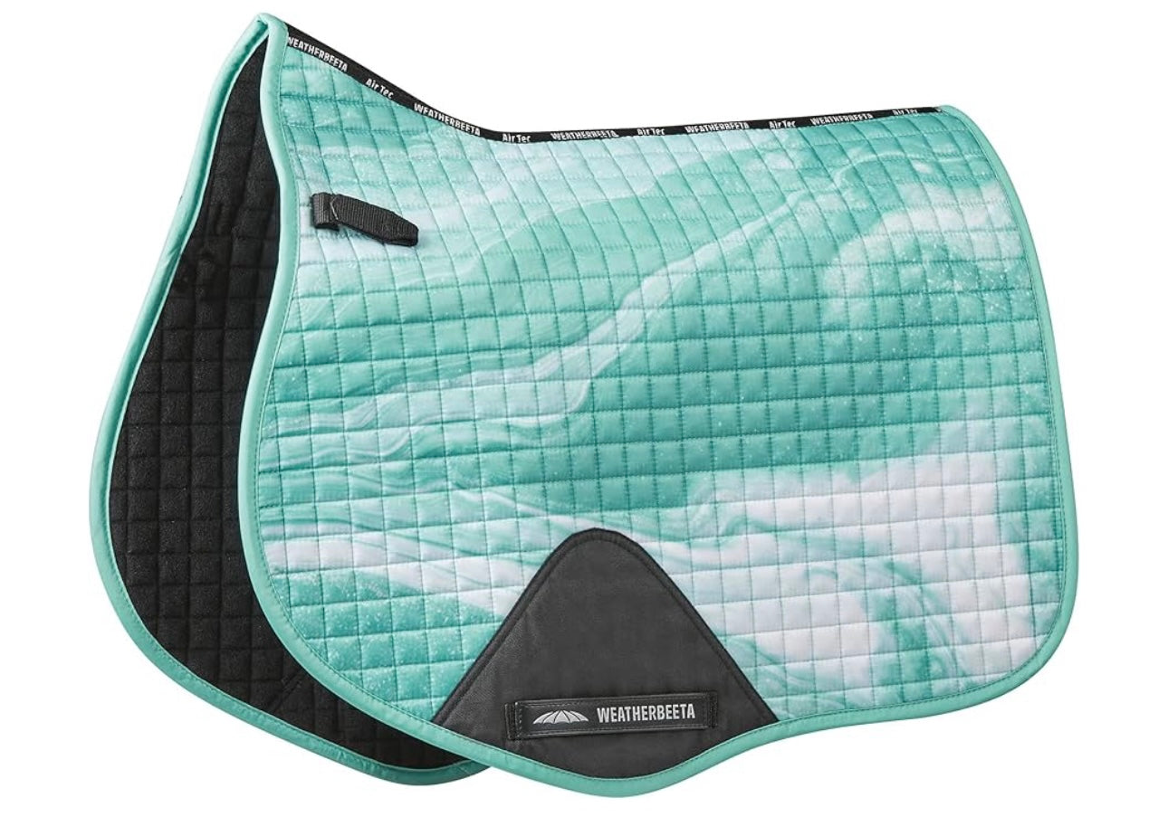Weatherbetta Teal/White Marble English Saddle Pad