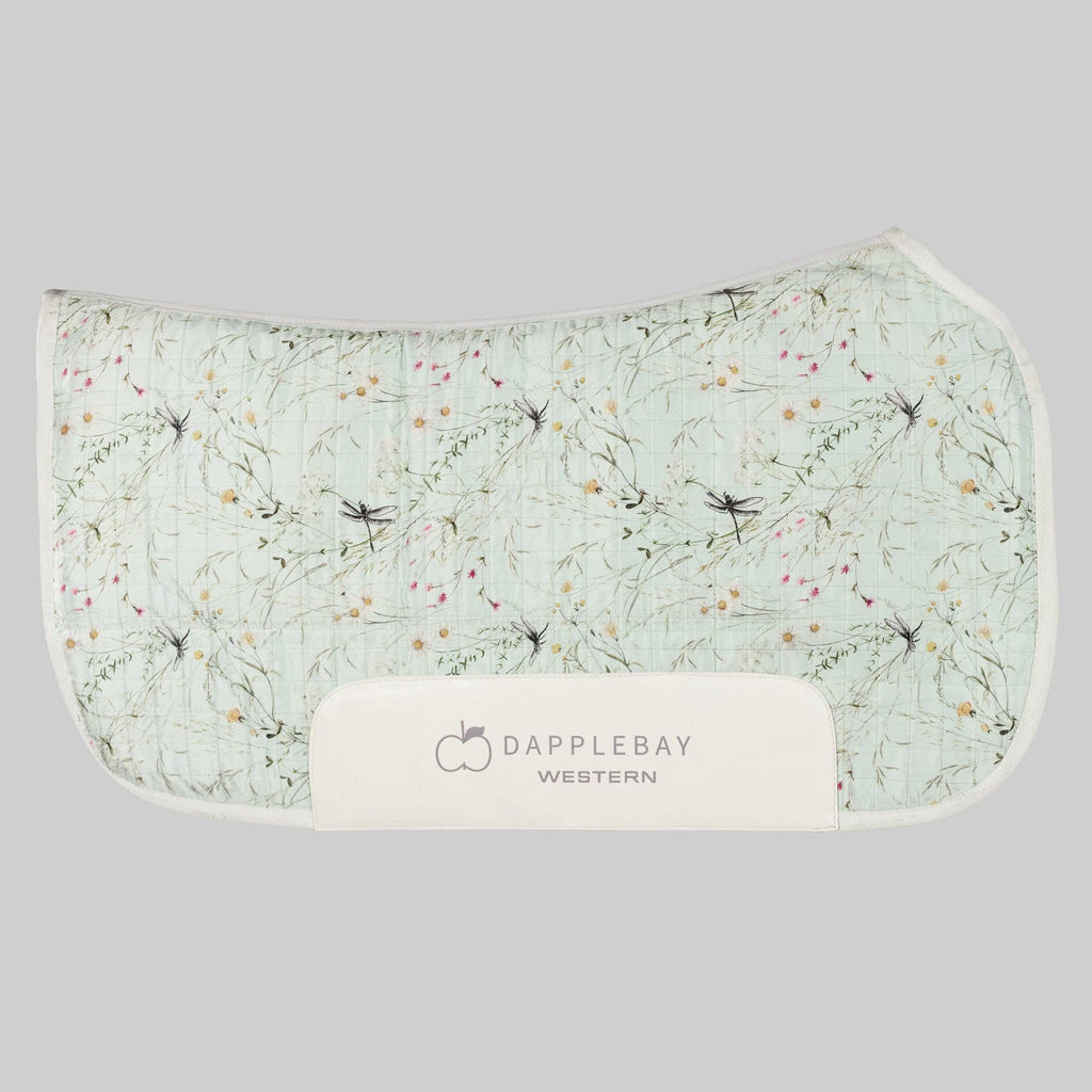 Dapplebay Dragonfly Meadow Western Saddle Pad-Green
