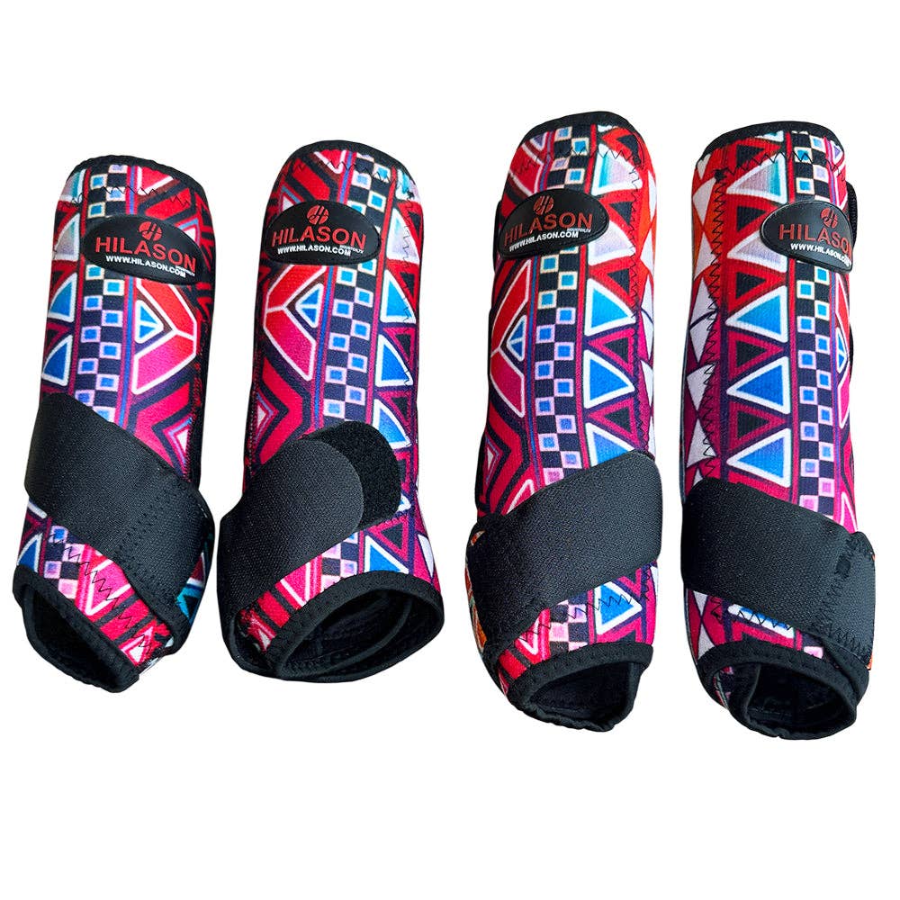 Hilason Horse Front Rear Hind Leg Sport Boots Set of 4 Blue
