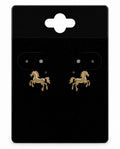 Gold Horse Stud Earrings