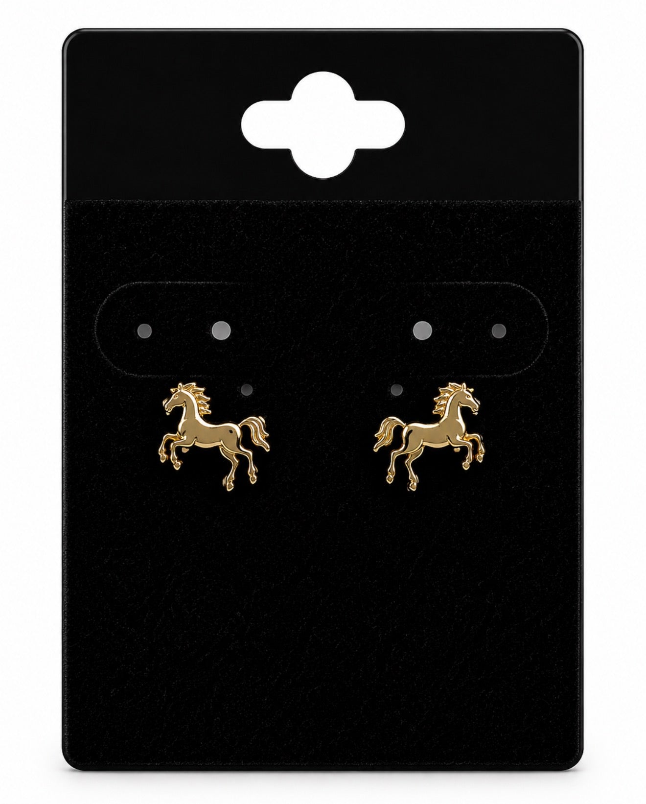 Gold Horse Stud Earrings