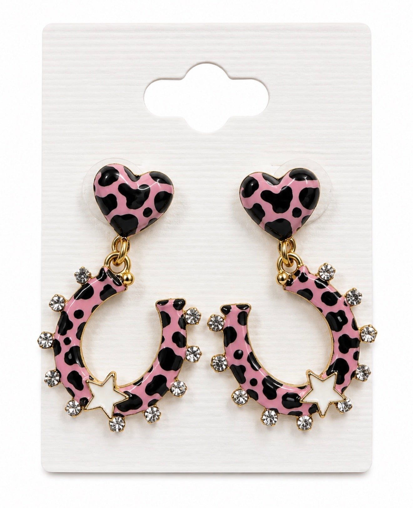 Pink Horse Shoe Earrings