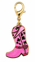 Pink Moo Boot Clip Keychain