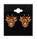 Cow Brown Stud Earrings