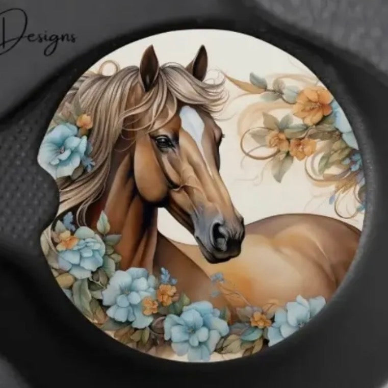 Palamino Horse Car Coaster 2 Pack