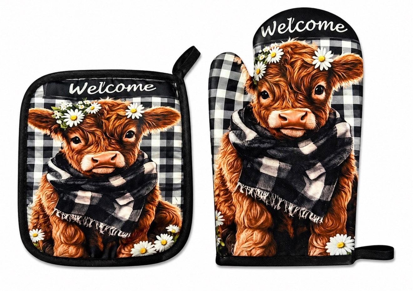 Welcome Cow Potholders