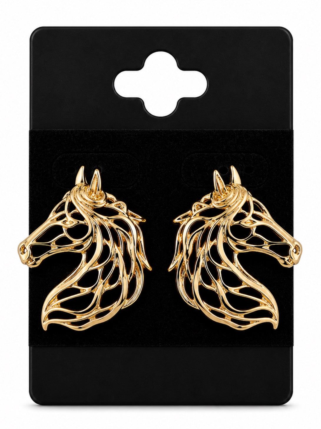 Horse Head Gold Earrings