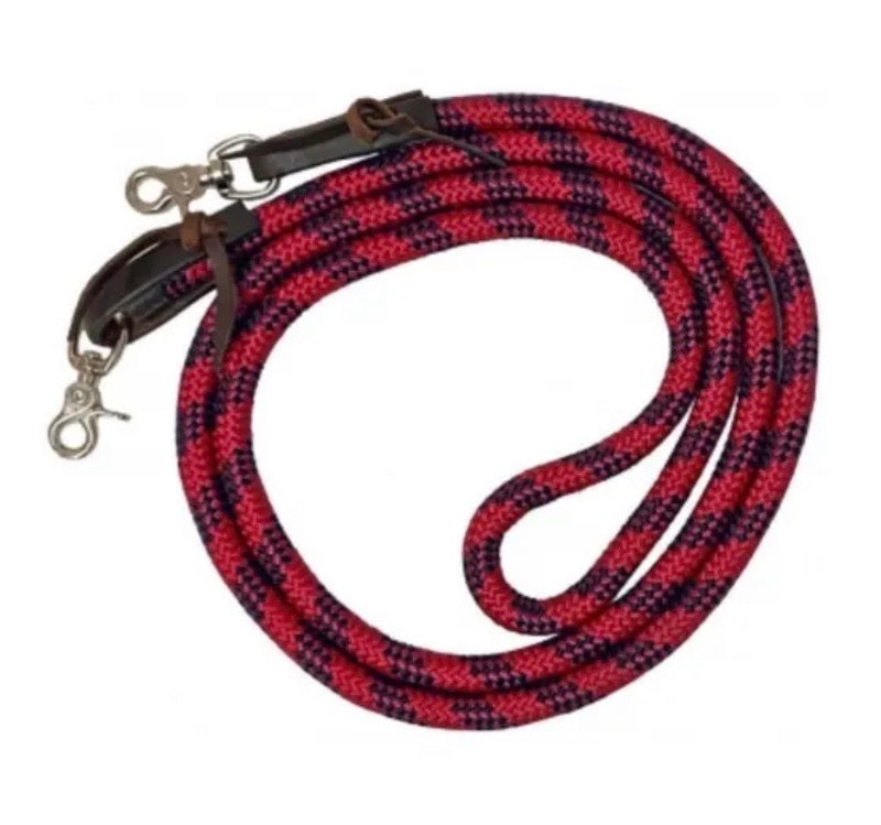 Red 8 Foot Trail Clip Reins