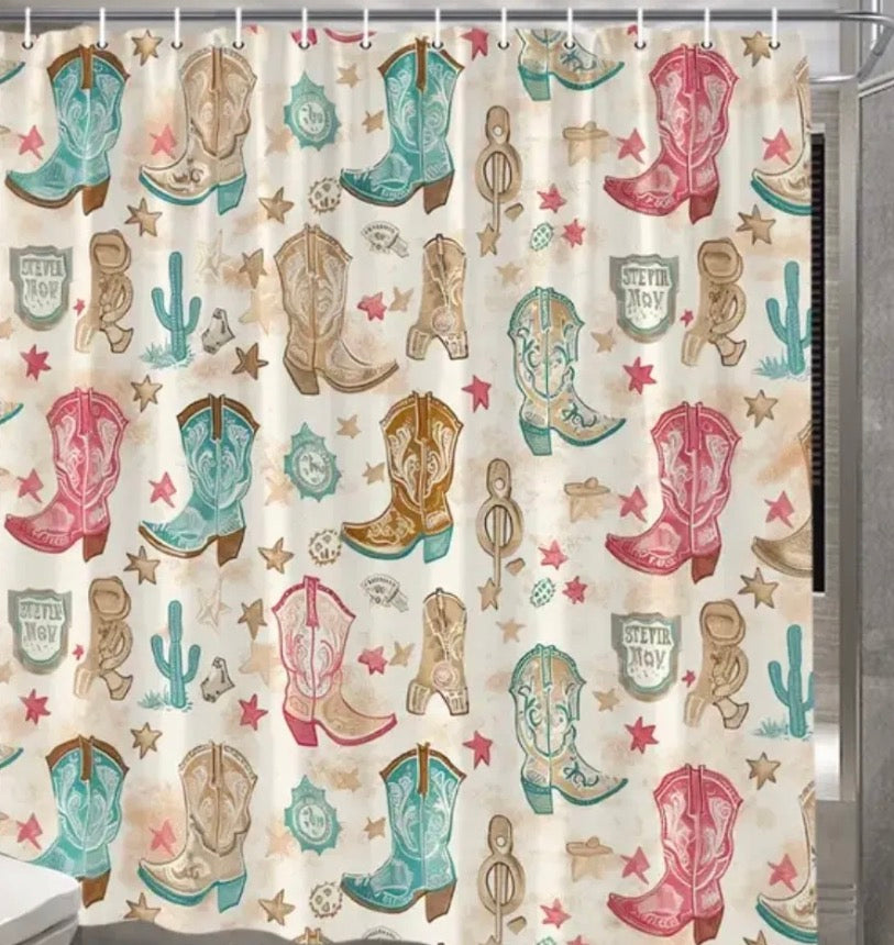 Cowboy Boot Shower Curtain