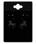 Black Horse Stud Earrings