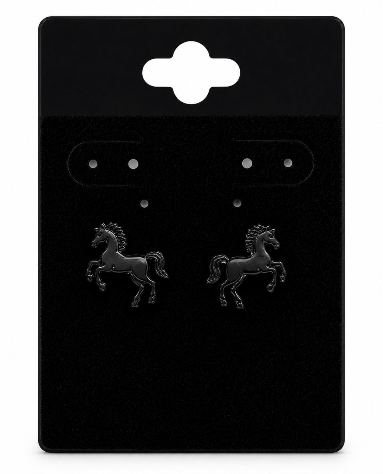 Black Horse Stud Earrings