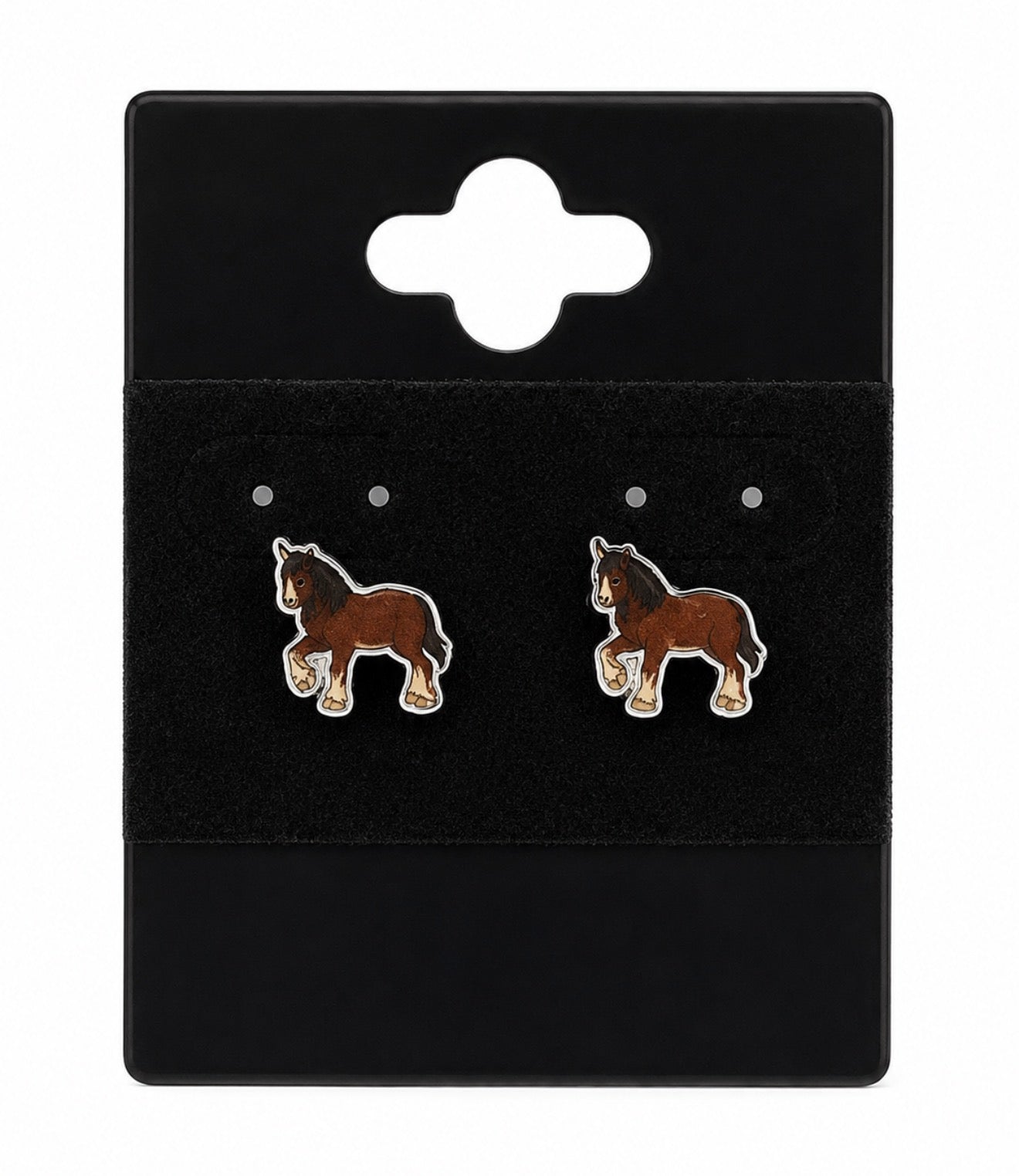 Brown Horse Stud Earrings