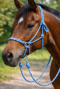 Blue Bitless Bridle W Reins