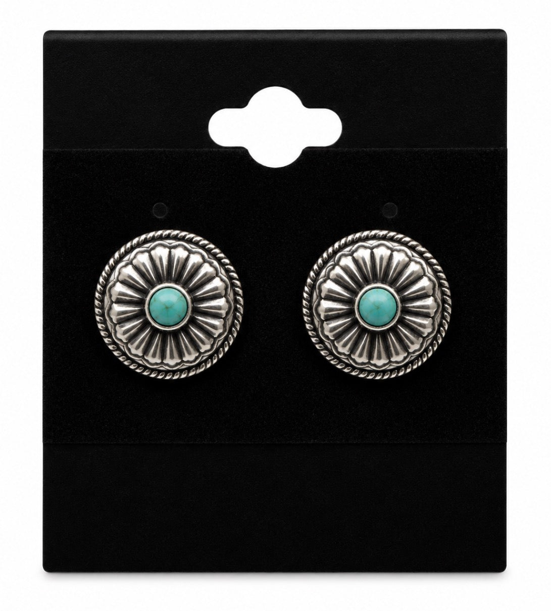 Circle Teal Earrings