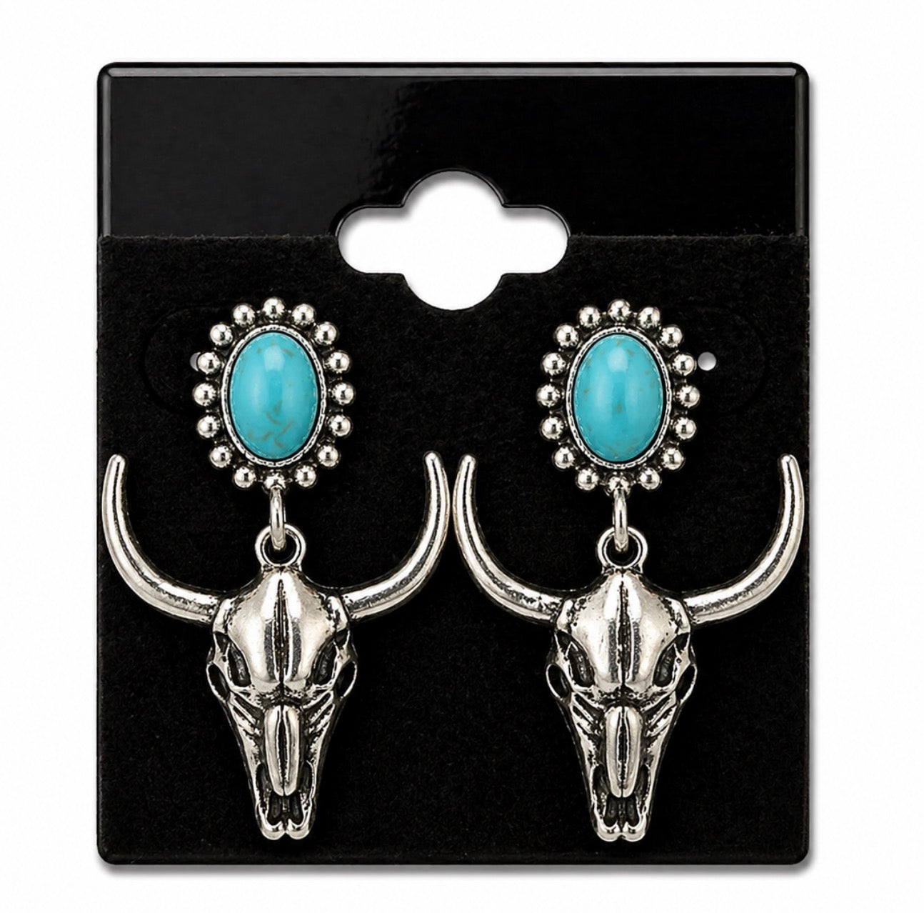 Western Cow Skull Earrings