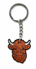 Brown Highland Cow Keychain