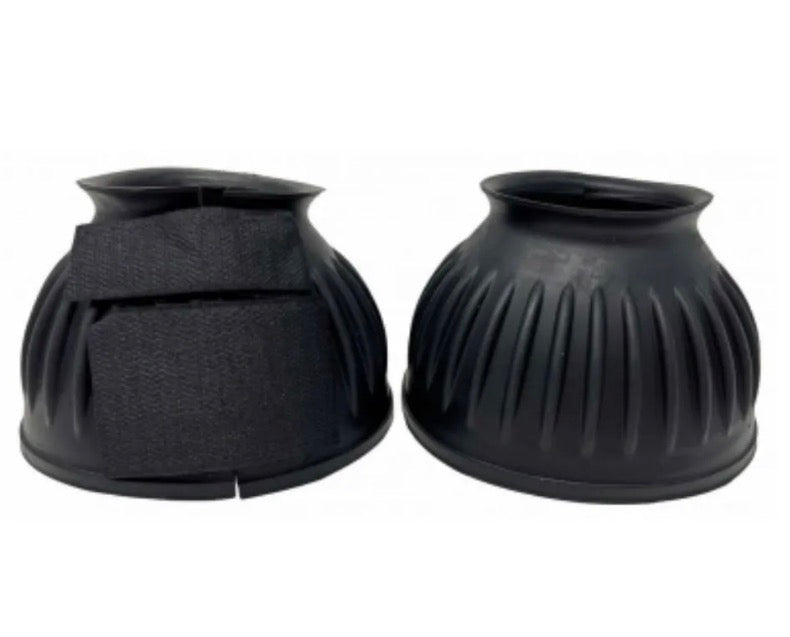 Ribbed Black Bell Boots