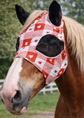 Red White Draft Fly Mask