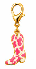 Pink Cow Print Clip Keychain