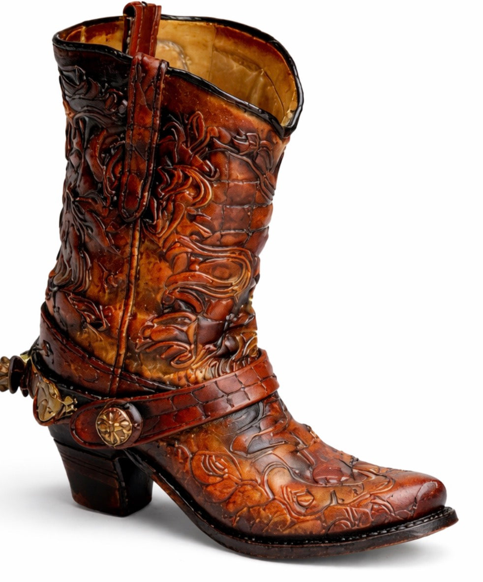 Western Boot Vase