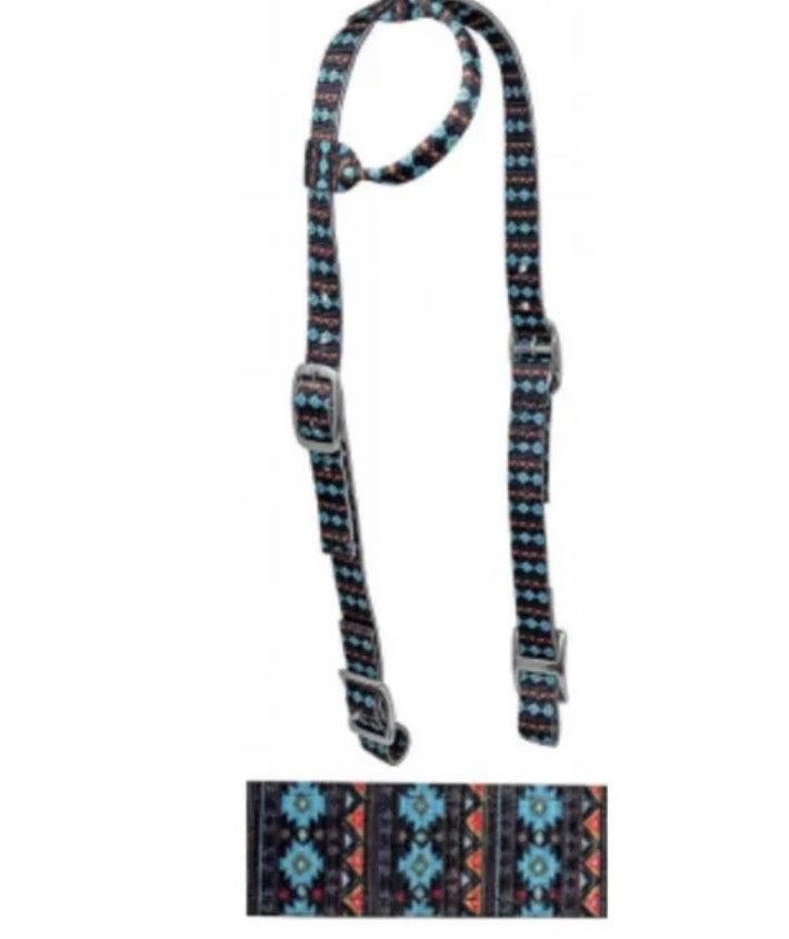 Turquoise One Ear Nylon Headstall