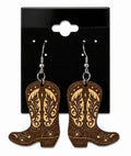 Western Tan Boot Earrings