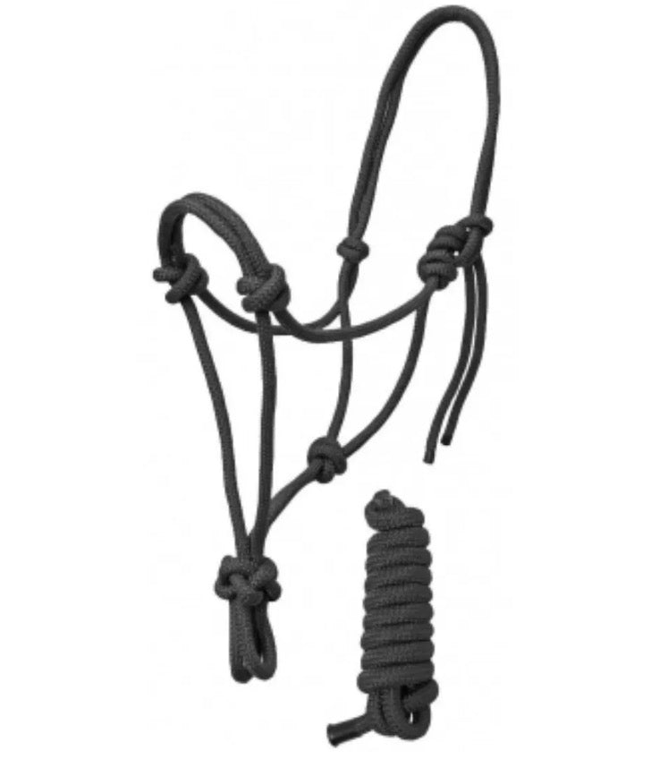Black Pony Rope Halter w Lead