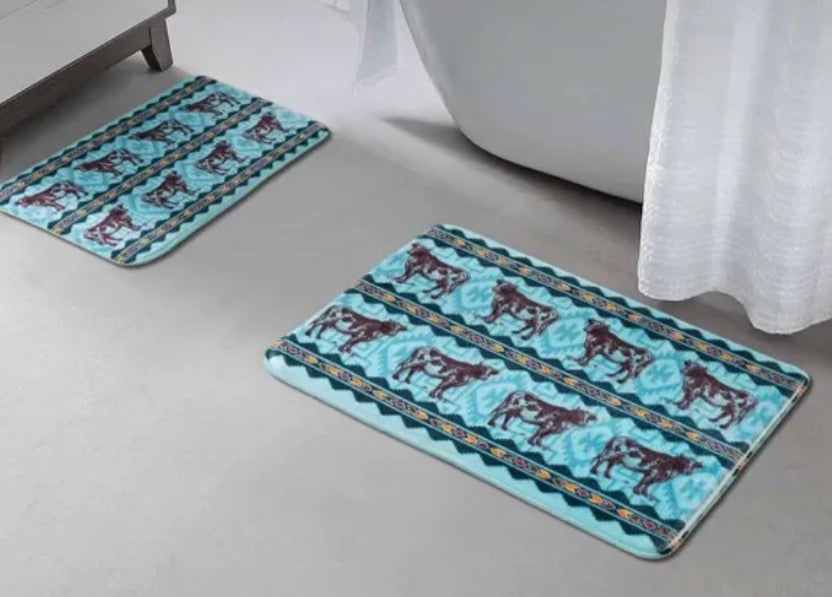 Cow Lover 2 Pc Bath Mat Set