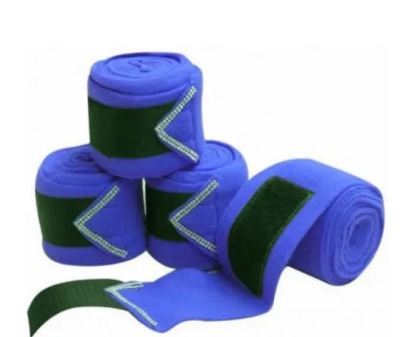 Set 4 Blue Rhinestone Polo Wraps