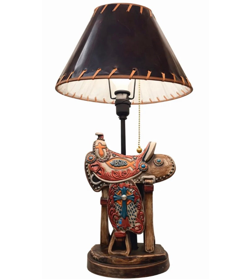 Red Saddle Lamp