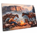 Horses And Fire Canvas Print