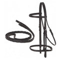 Pony Black Snaffle Bridle W Reins
