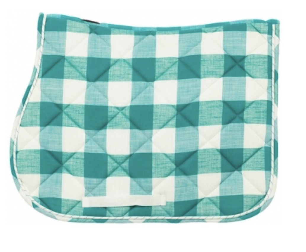 Teal Plaid Saddle Pad