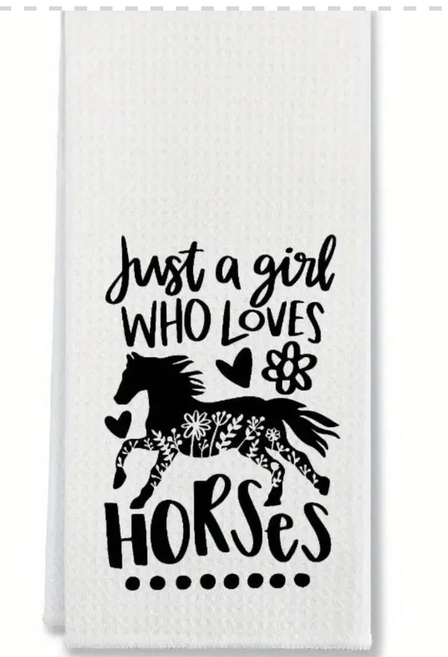 Love Horses Kitchen Towel