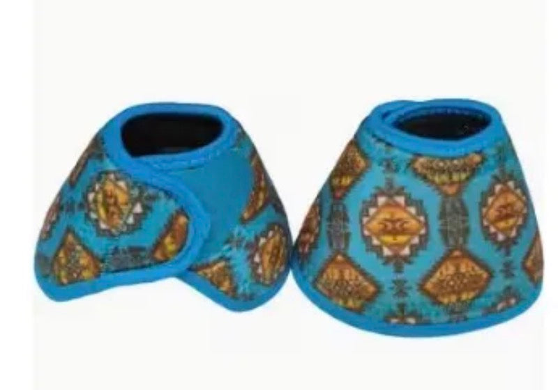 Blue Floral Bell Boots