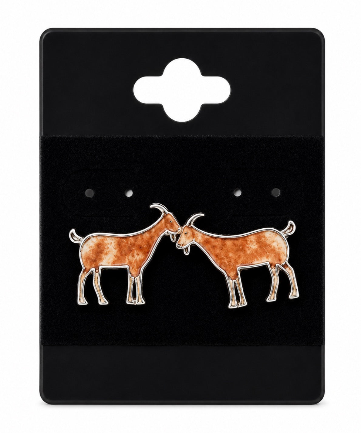 Marble Goat Earrings