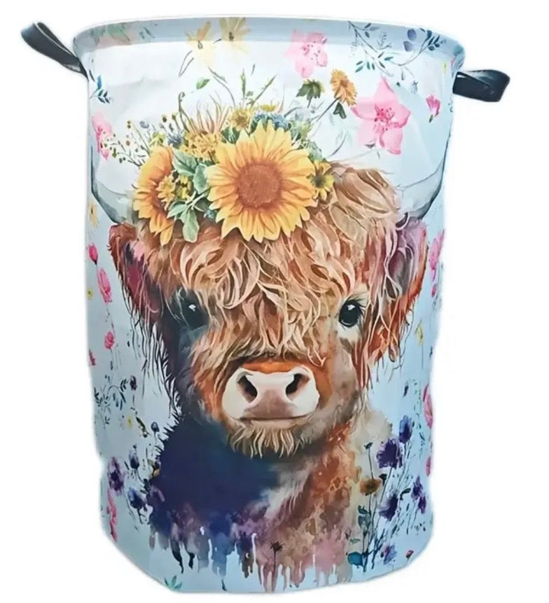 Highland Cow Laundry Hamper