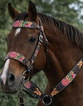 Pink Floral Headstall & Breast Collar Set