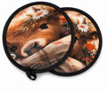 Flower cow potholders