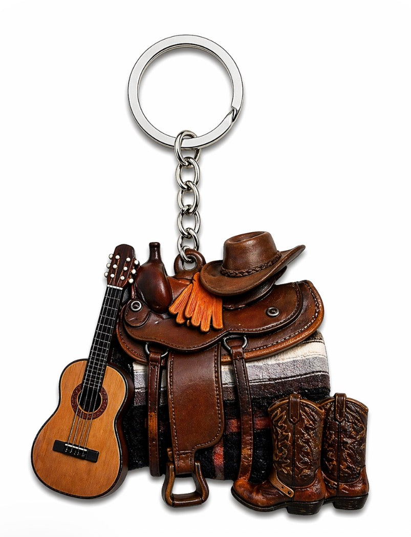 Western Guitar Keychain