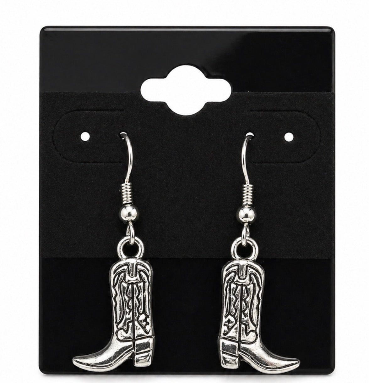 Silver Boot Earrings