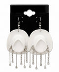 White Hat Earrings