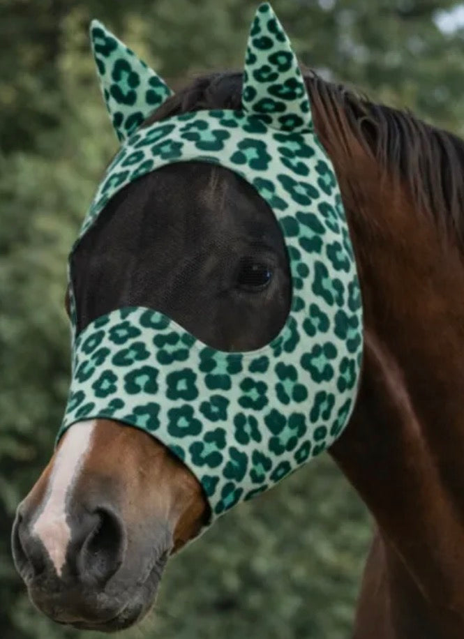 Green Leopard Fly Mask