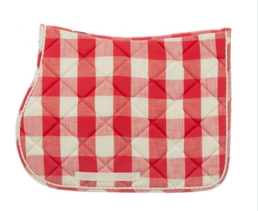 Red Plaid Saddle Pad