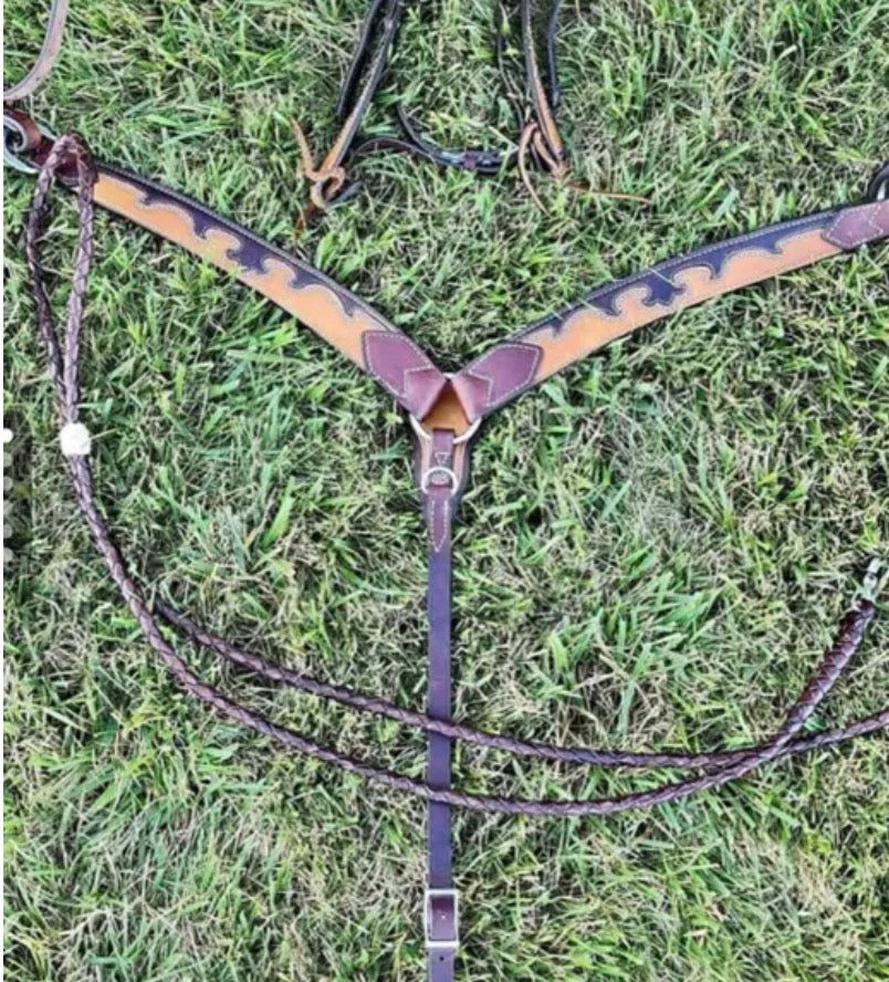 CUSTOM headstall and breast collar set