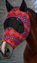 Red Colorblock Fly Mask