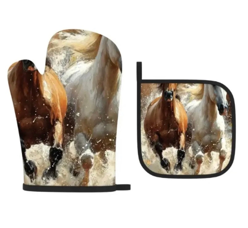 Running Horses Pot Holders