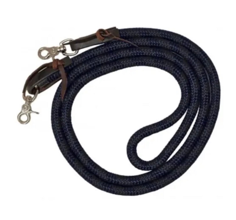 Black 8 Foot Trail Clip Reins
