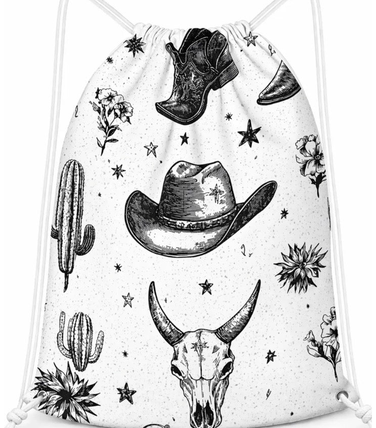 Western Black/White Gym Bag