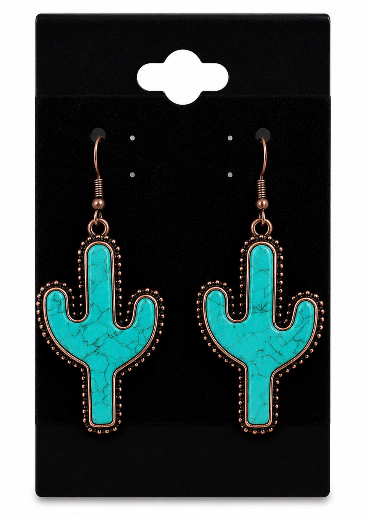 Teal Cross Earrings